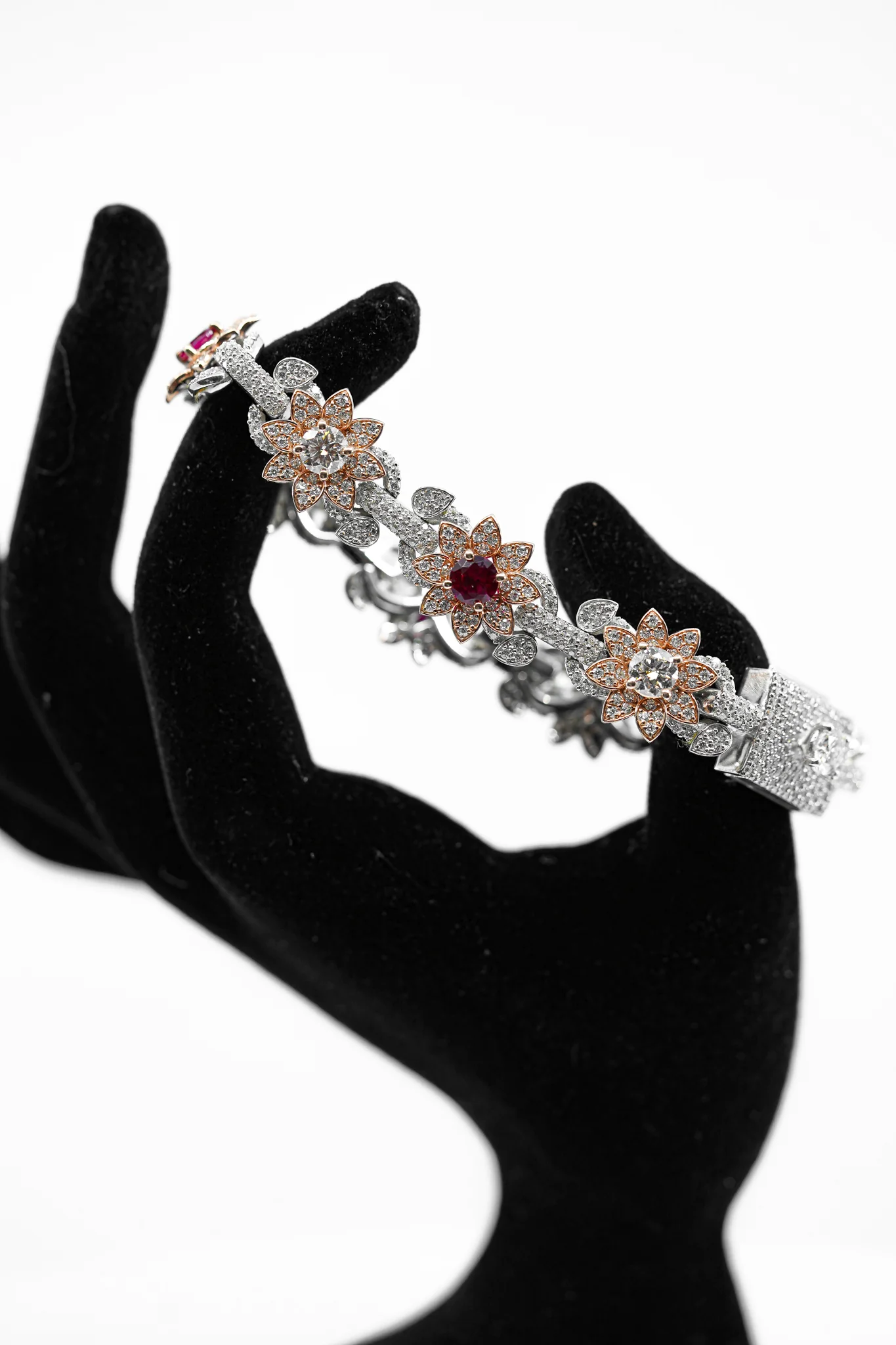 Two Tone Flower Bracelet - Image 3