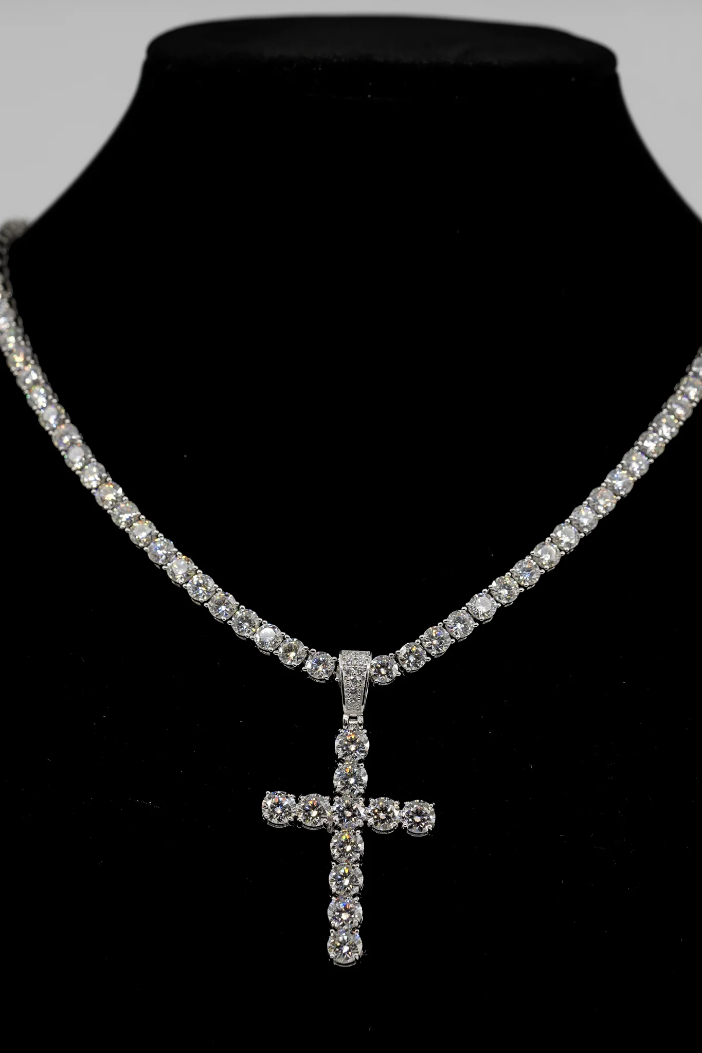 Cross Pendant + 5mm Tennis Chain Set - Image 3
