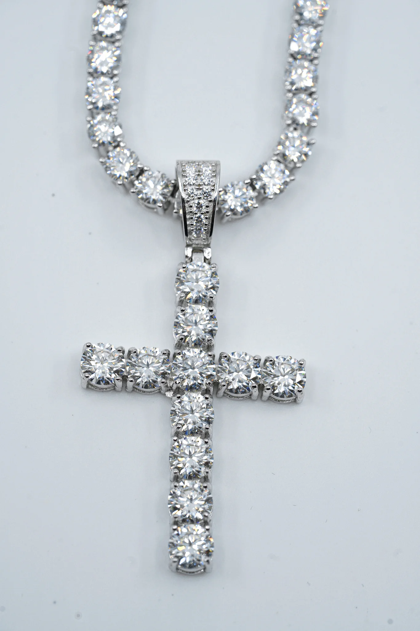 Cross Pendant + 5mm Tennis Chain Set - Image 4