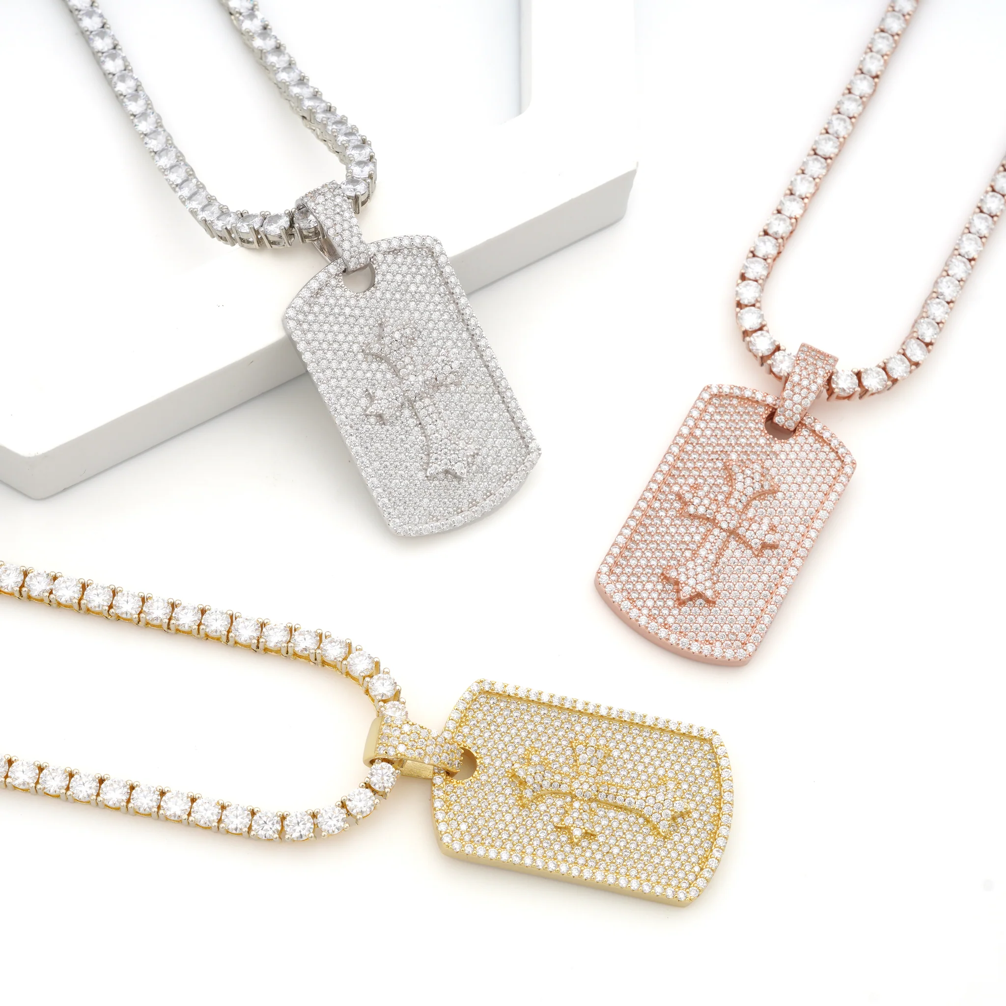 Chrome Heart Dog Tag Pendant - Image 3