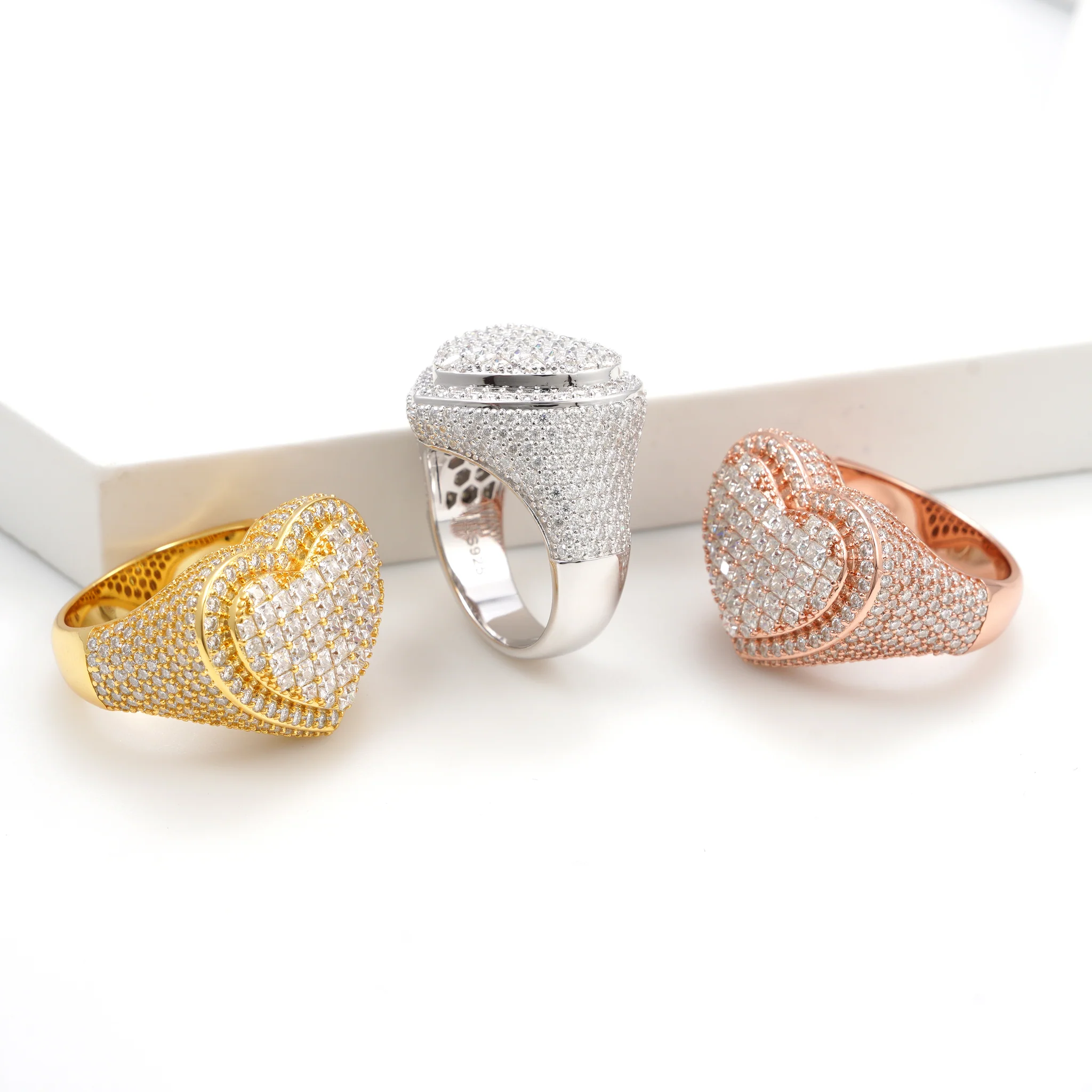 Iced Heart Statement Ring - Image 3