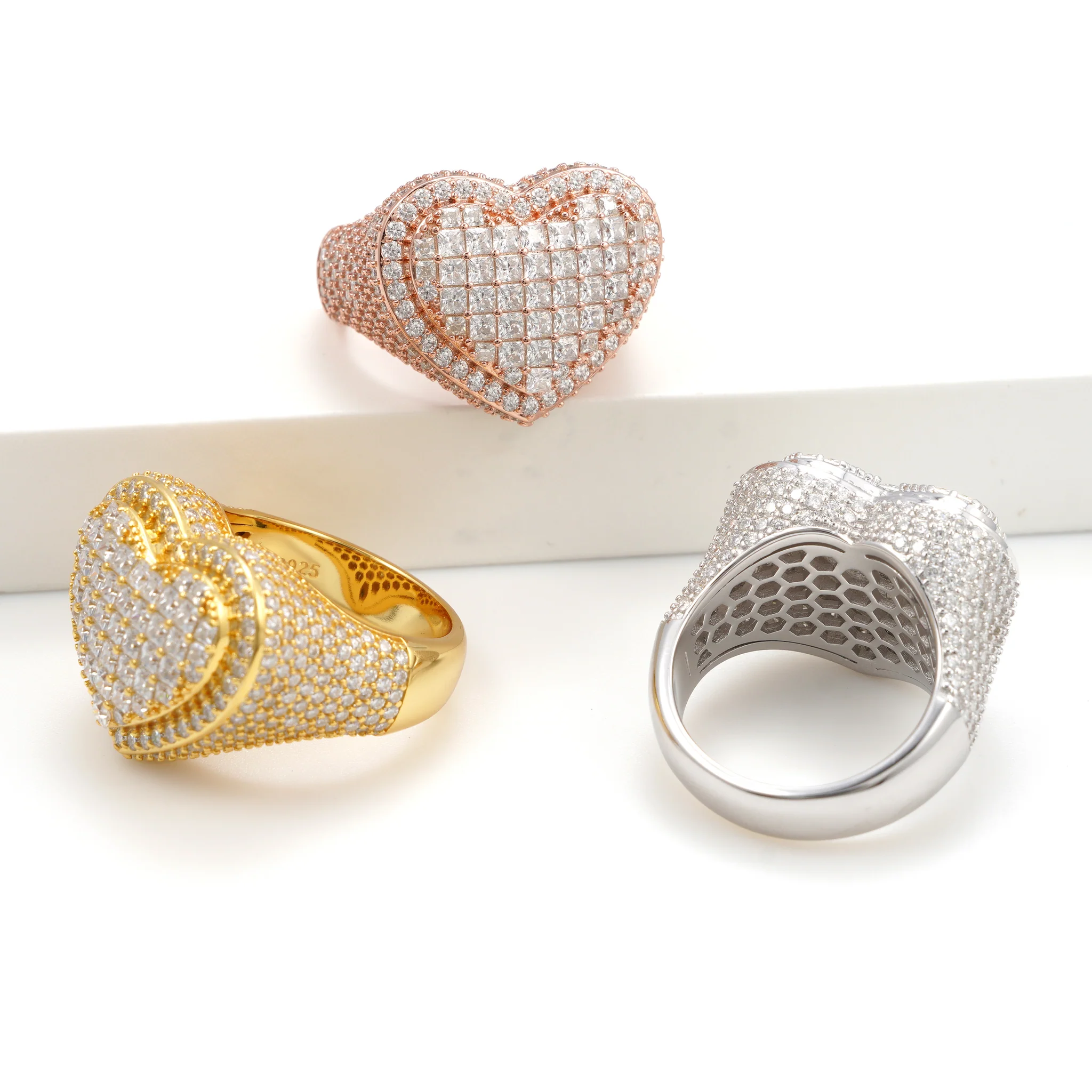 Iced Heart Statement Ring - Image 2