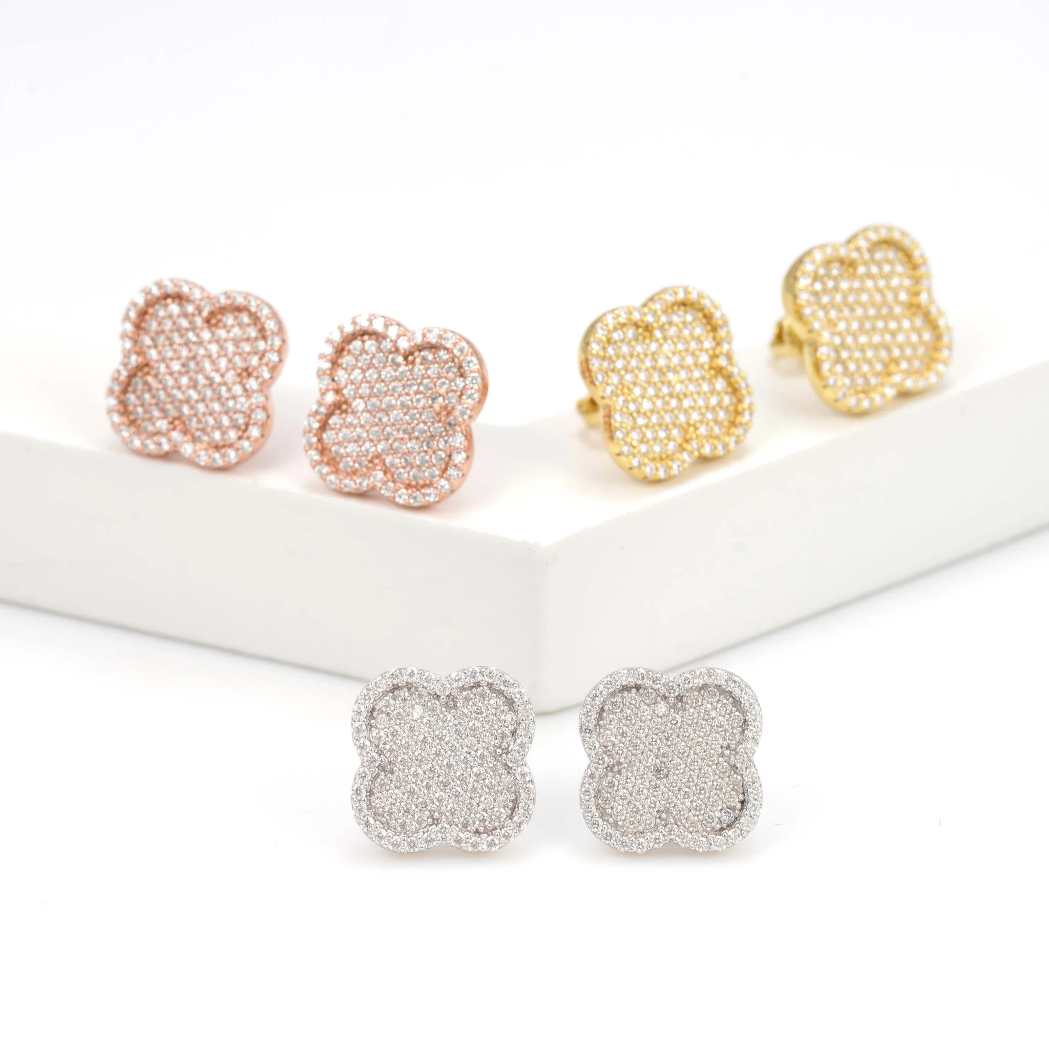 Iced Clover Earrings - Image 3