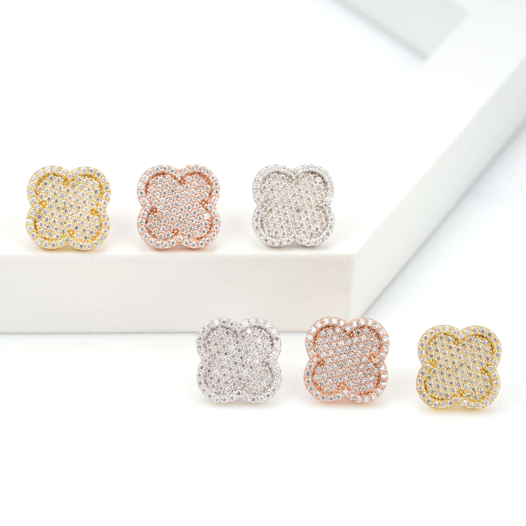 Iced Clover Earrings - Image 4