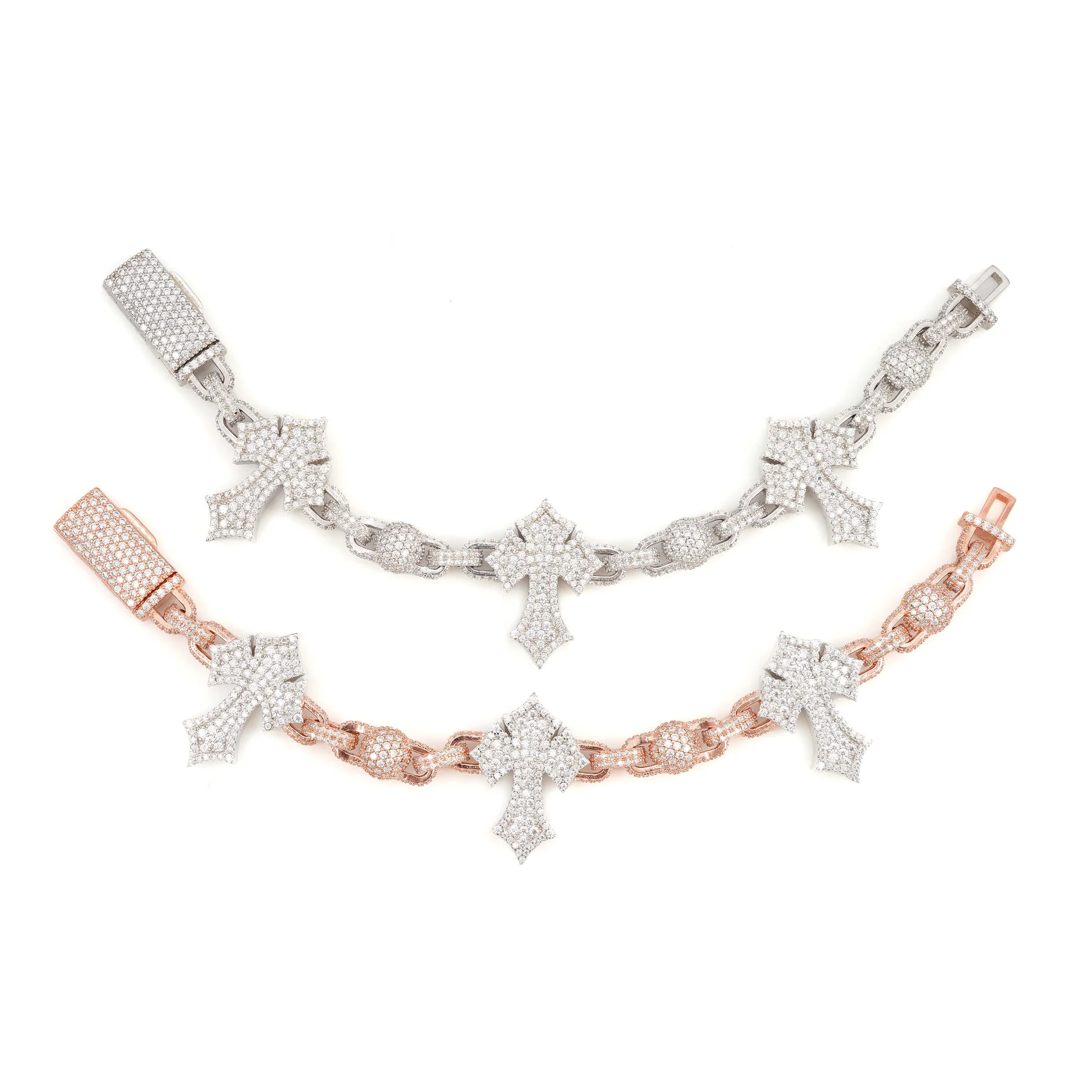 Iced Cross Link Bracelet