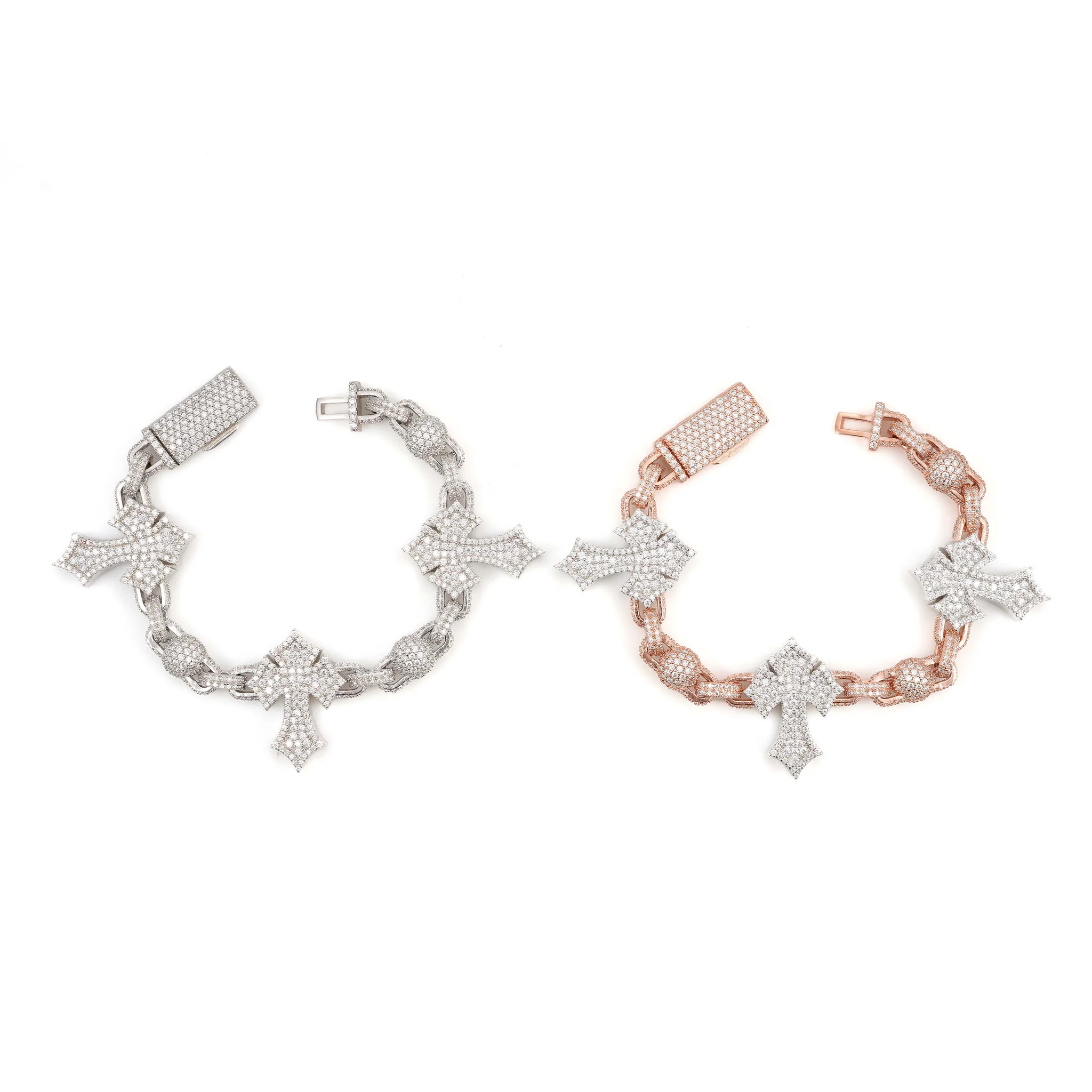 Iced Cross Link Bracelet - Image 3