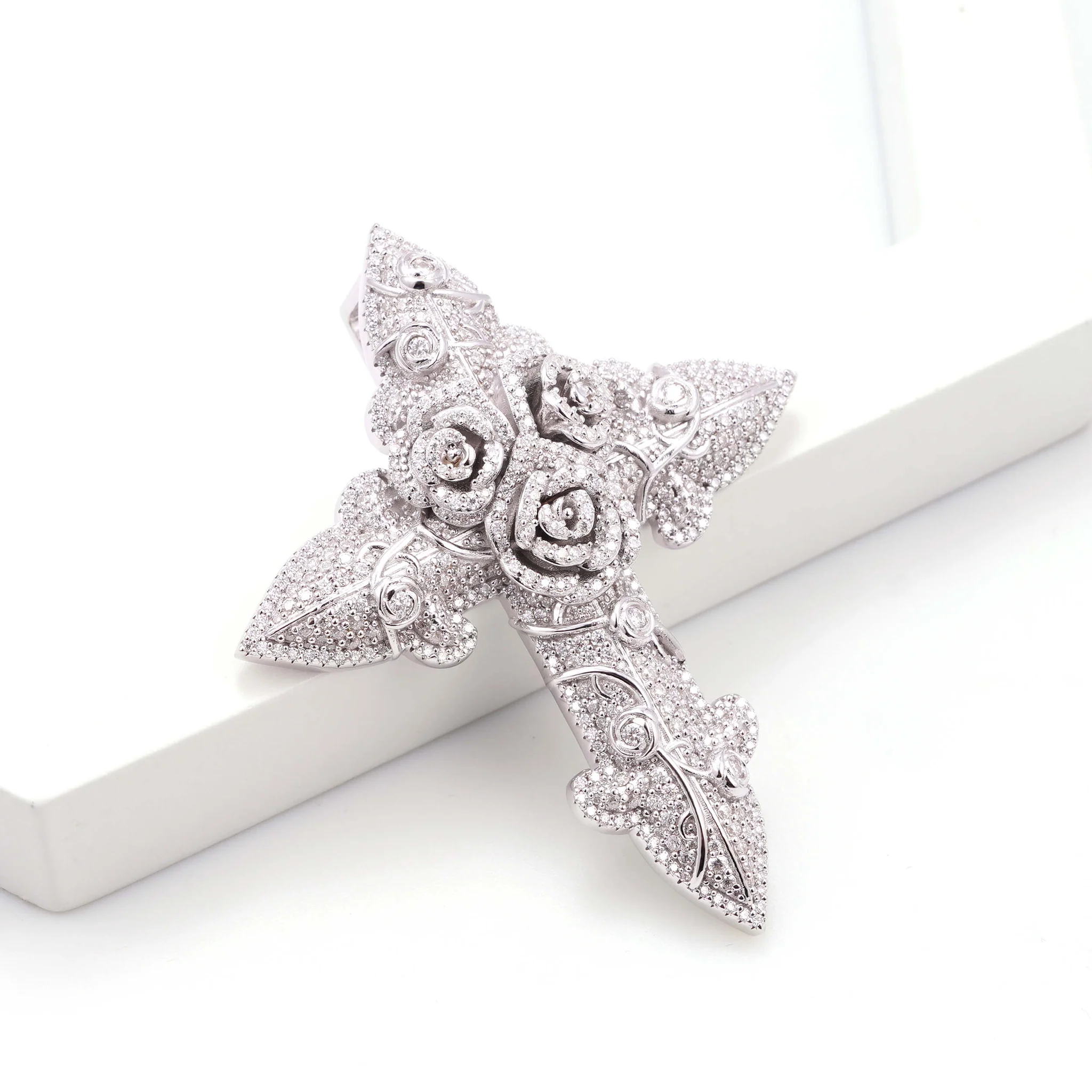 Cross With Roses Pendant - Image 5